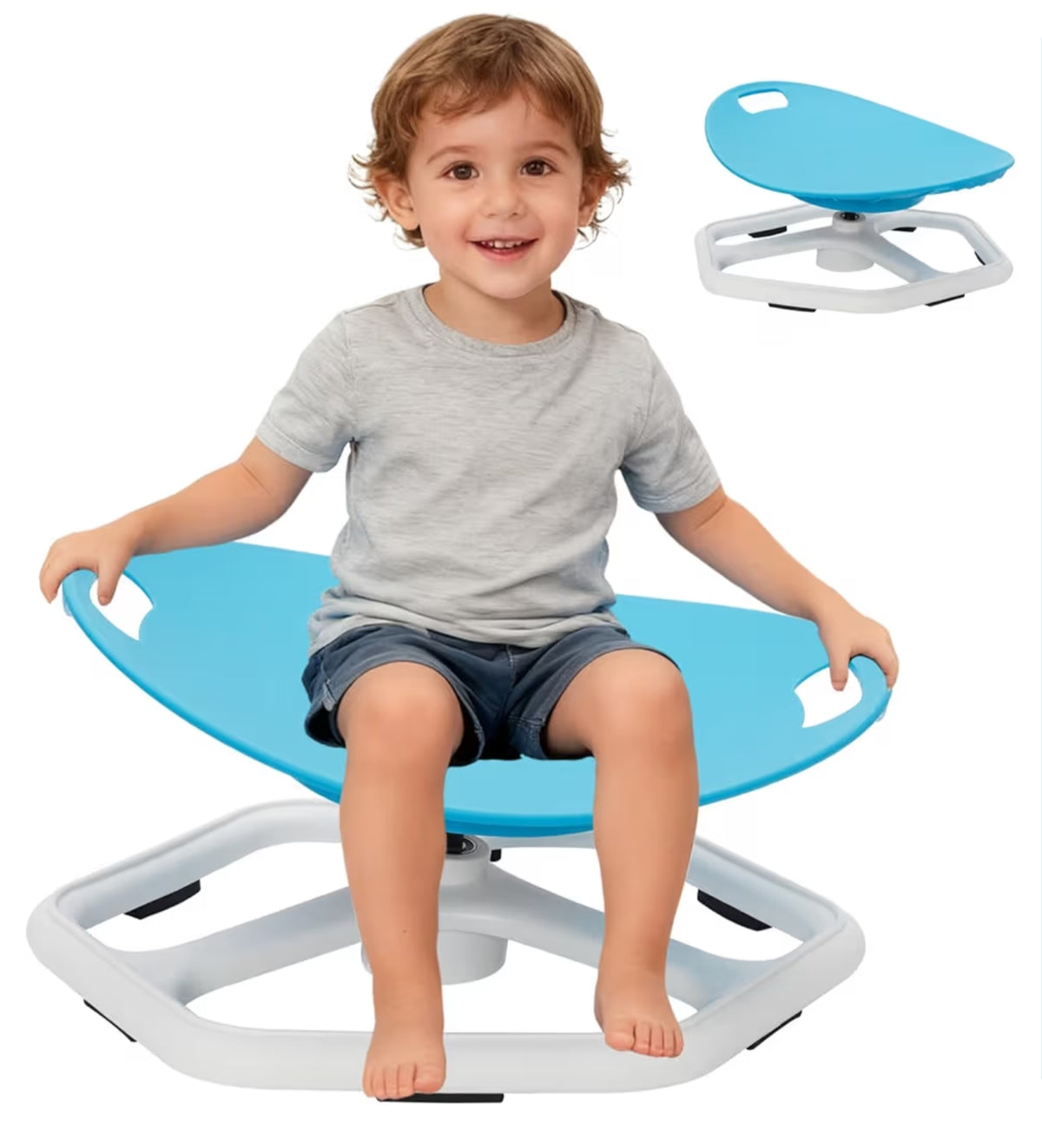 Sensory Spinning Chair with Handle for Kids 3-12, 360° Rotating Autism ADHD Calming Seat, Non-Slip Kids Swivel Chair for Home Classroom & Sensory Room