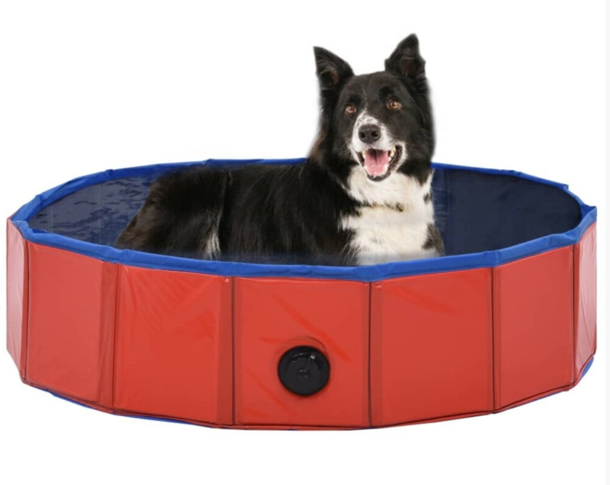 vidaXL Red Foldable PVC Dog Swimming Pool