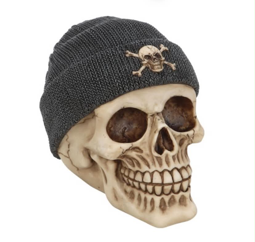 Skull Ornament With Beanie