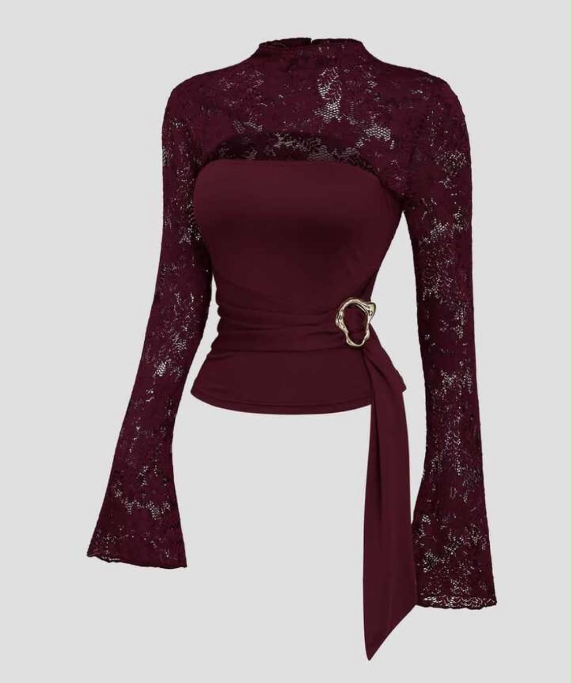 Elegant Lace Sleeve Top