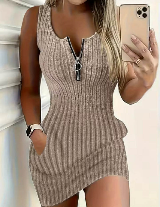 Ladies' fashionable temperament slim fit double-sided pocket