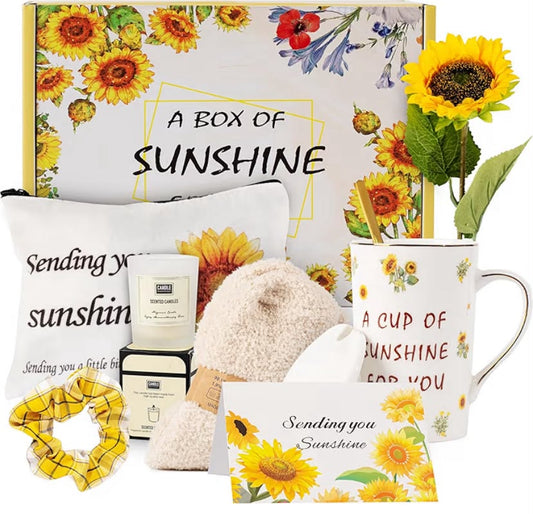 Birthday Gift for Women, Get Well Soon, Sunflower, Sending You Sunshine, Unique Relaxation Box for Best Friend, Thinking of You
