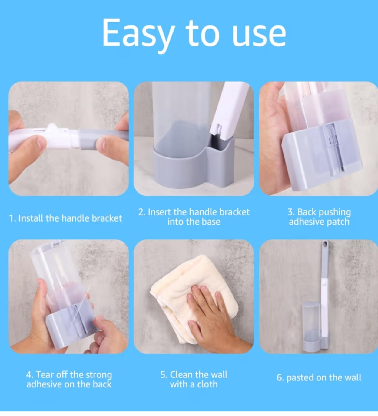 Toilet Wand Kit with 42 Refills Toilet Bowl Brush Cleaning System Wall Mounted Bathroom Scrub Brush Holder Set for Bathroom Sink Bathtub