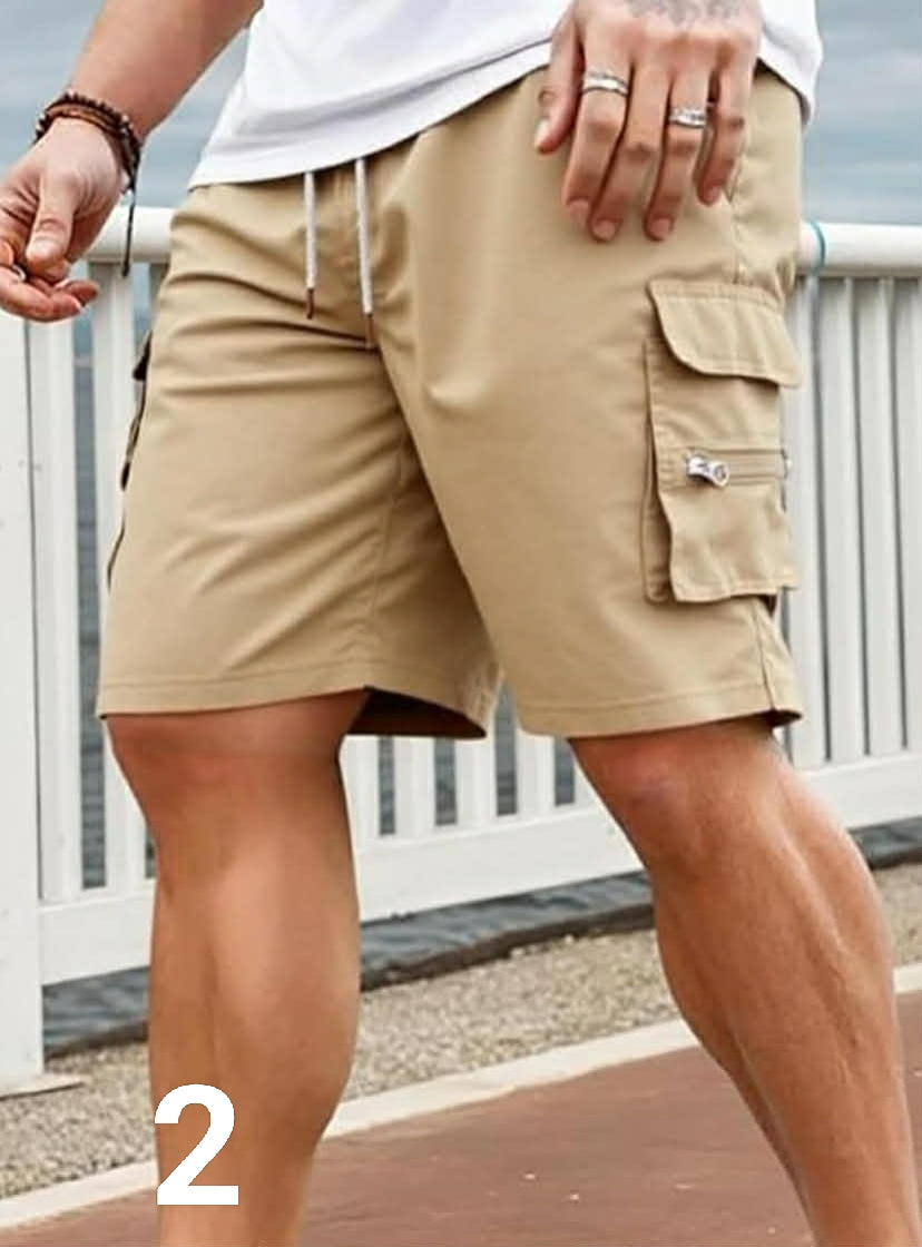 Men's Summer Cargo Shorts Breathable Fabric Ideal for Outdoor Adventures