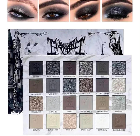 24Colors Black Grey Smokey Eyeshadow Palette, Matte Smoky Eye Shadow Palette