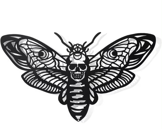 Moth Shape Metal Wall Art Decor, Black Wall Hanging Decor Silhouette Wall Art  Decoration, 17.6x30x0.1cm