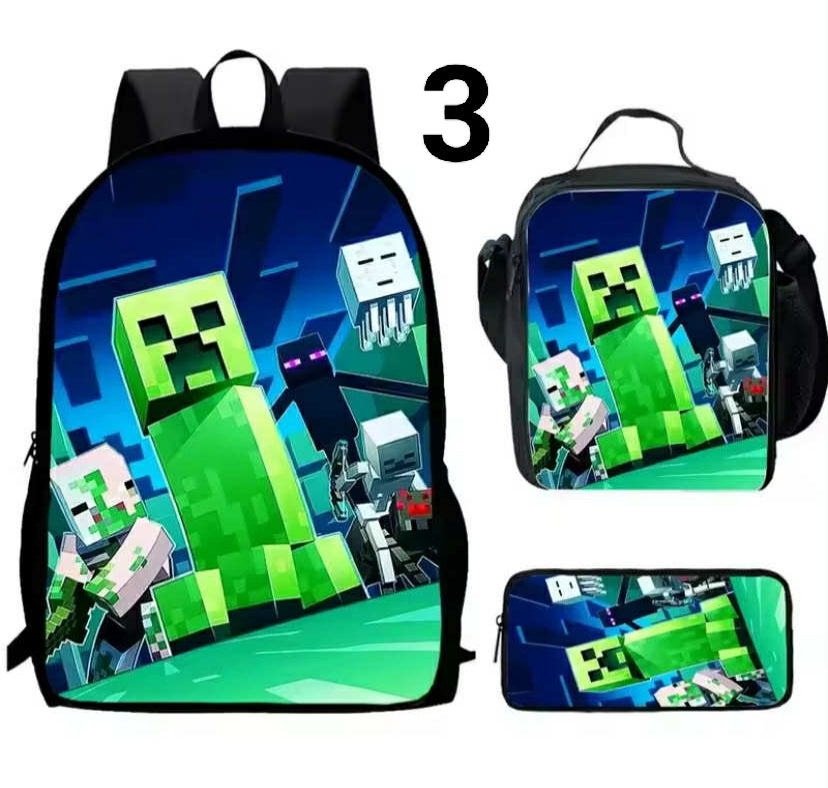 Mini-Craft Backpack Schoolbag Lunch Bag Pencil Case Set Gift for Kids