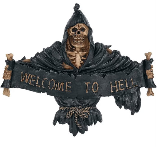 Welcome To Hell Sign 22cm Black
