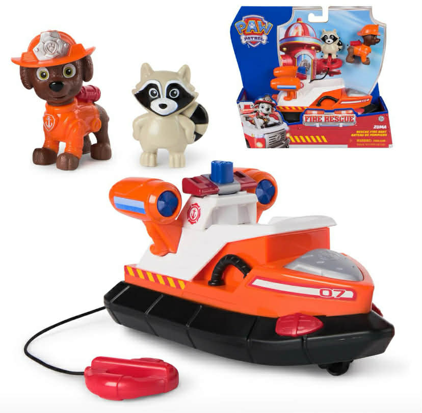 Paw Patrol Fire Rescue: Zuma Rescue Fire Boat with Action Figure,