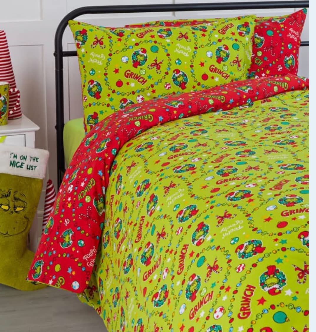 The Grinch Glow In The Dark Duvet Set Double