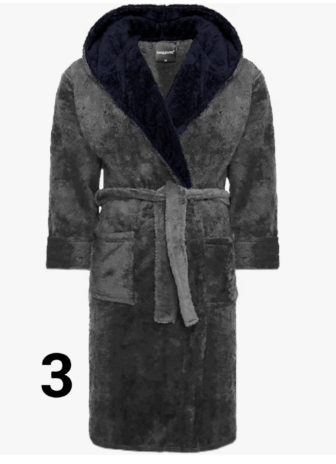SnuggleME Dressing Gowns for Men's Super Soft Snuggle Hooded Dressing Gown
