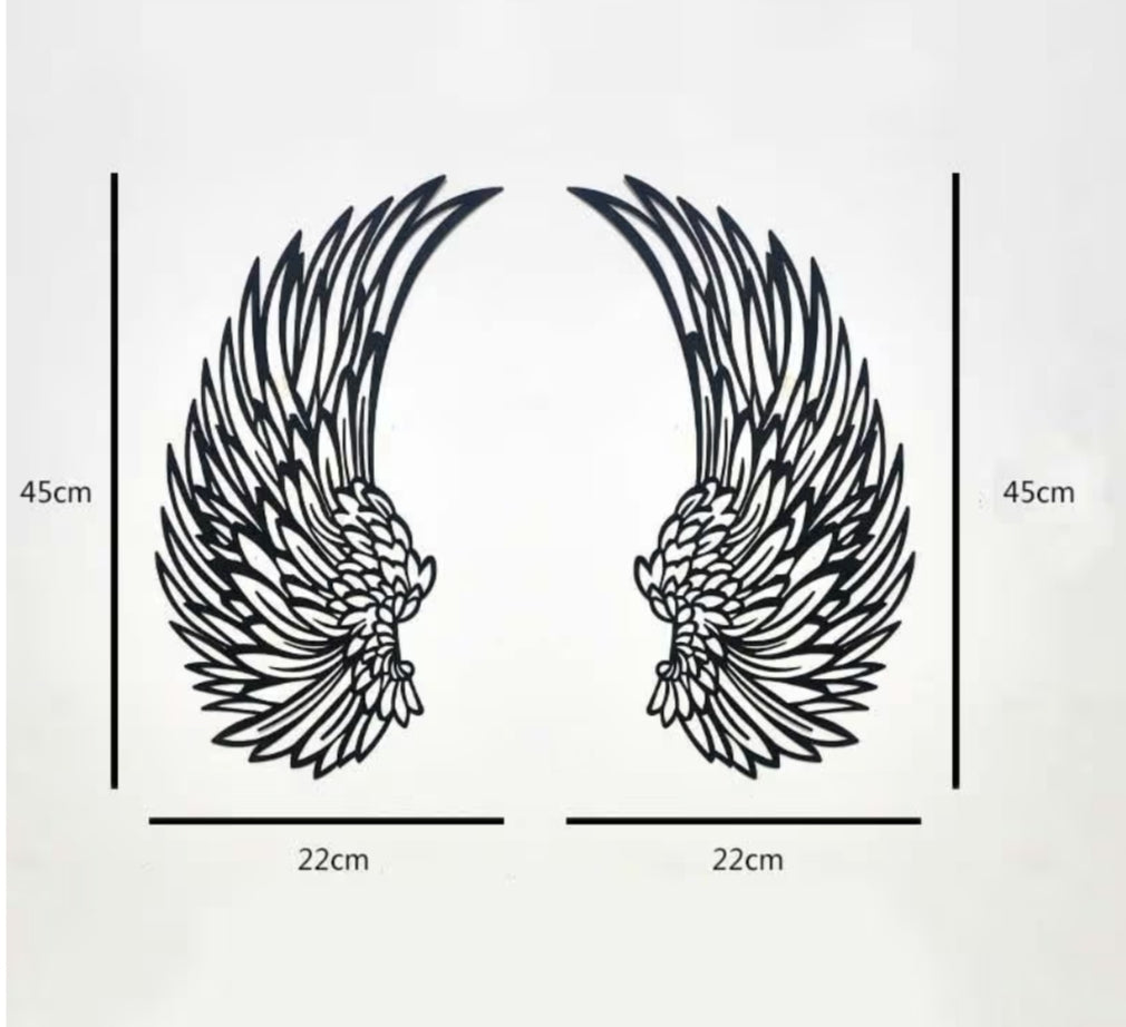 45CM 1 Pair Vintage Led Angel Wings Wall Art - Glowing 3D Wings Wall Sculpture Light up  (Batteries not Included)