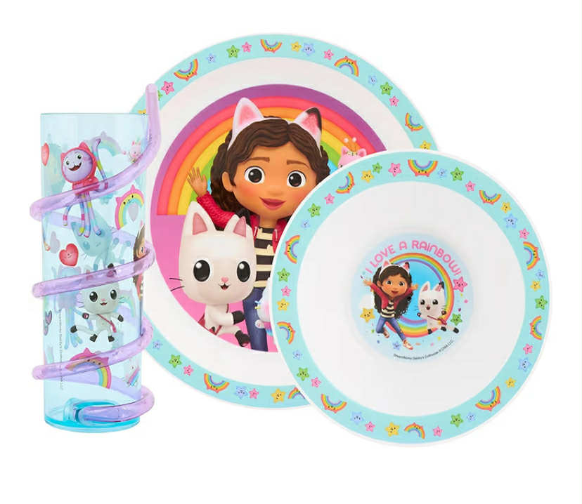 DreamWorks Gabby's Dollhouse 3pc Tableware Set