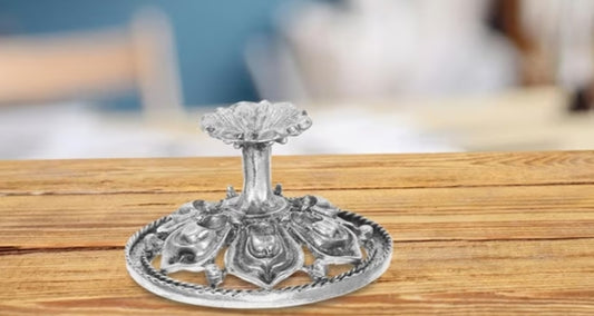 Lotus-shaped Crystal Sphere Holder Metal Pedestal