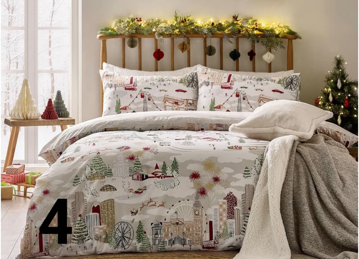 Christmas Duvet Cover Set  
Reversible Festive Winter  Bedding