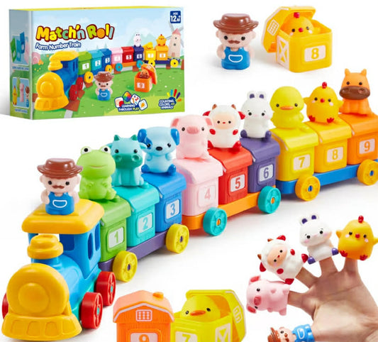 Play-Act Learning Toy for Toddlers age 18M+ Years Old, Counting, Matching & Sorting Learning Farm Train