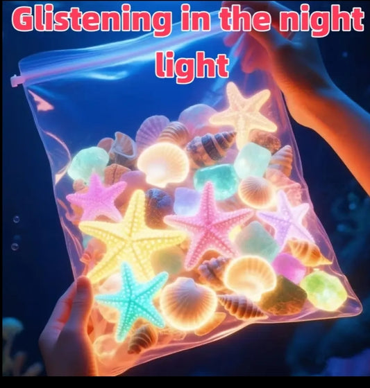 100 Glowing Decorative Scallops, Magical Luminous Scallops - Aquarium and Garden Decor - Safe and Non-Toxic