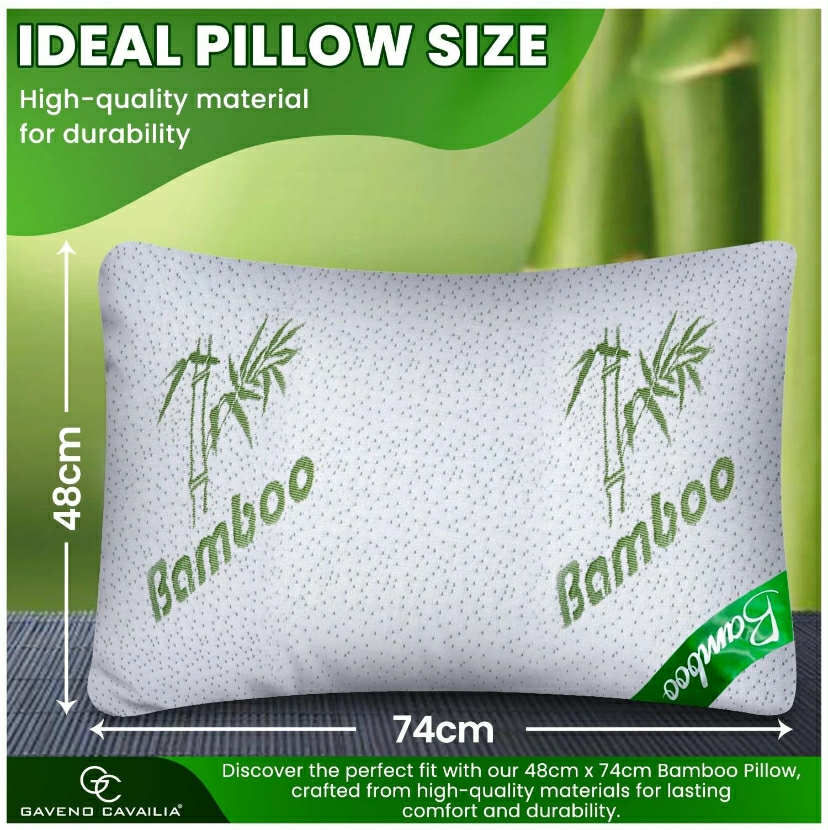 New Luxury Soft Bamboo Memory Foam Pillow, Anti-Bacterial Premium Support Pillow
