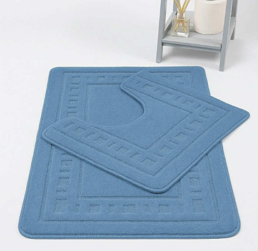 2PCs Bath Mat Pedal Set Non Slip Toilet bathroom Rugs 2 Piece set