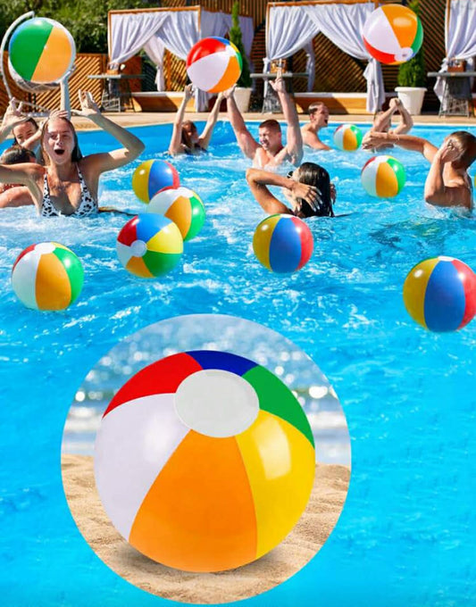 Four-Color Beach Balls, Summer Water Games, Birthday Party Supplies Inflatable Beach Balls, Hawaiian Tropical Theme Party Decorations & Gifts, Water Party Supplies