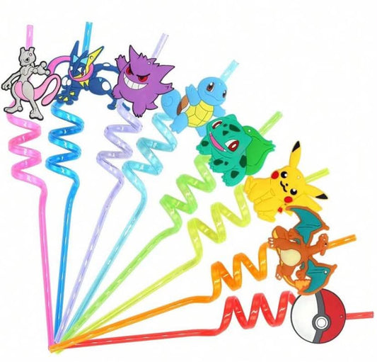 Pokémon Pikachu Themed Colorful Reusable Drinking Straws

8 pack