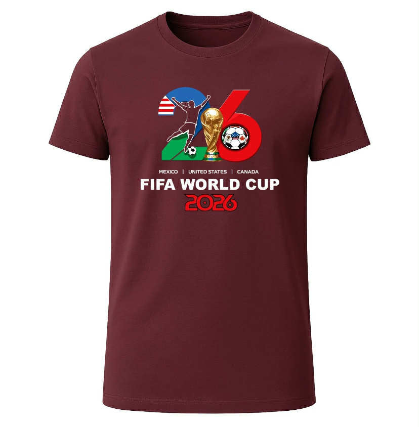 Men’s FIFA World Cup 2026 T-Shirt – Mexico USA Canada Football Fan Graphic Tee