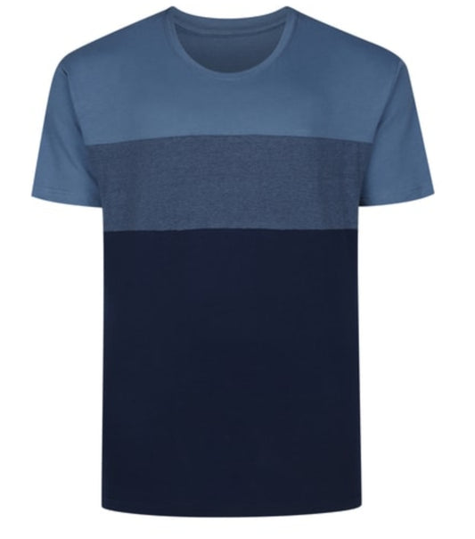 Cut & Sew Stripe T-Shirt Navy