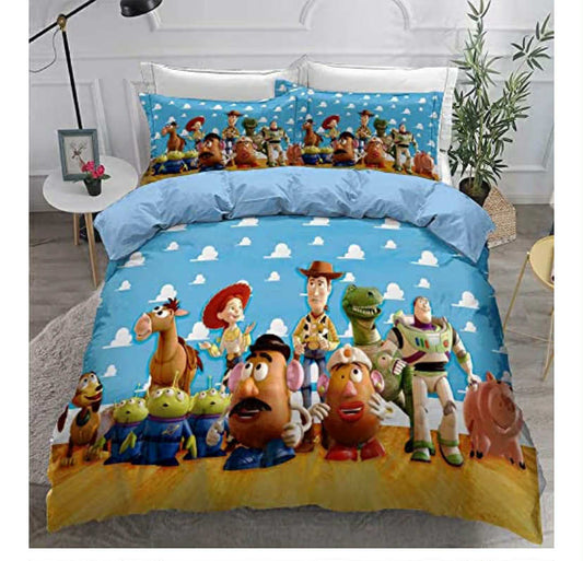 Ste-X 3 Pieces Super Soft Duvet Cover with Zipper Toy Story, 100 Percent Microfiber