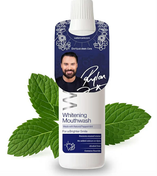 Waken Whitening Mouthwash, clinically Tested whitening Formula for a Brighter Smile, Prevents Enamel Stains,