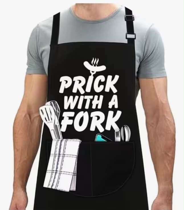 Prick The Fork Apron Aprons for Men Women Ladies Funny Chef Aprons