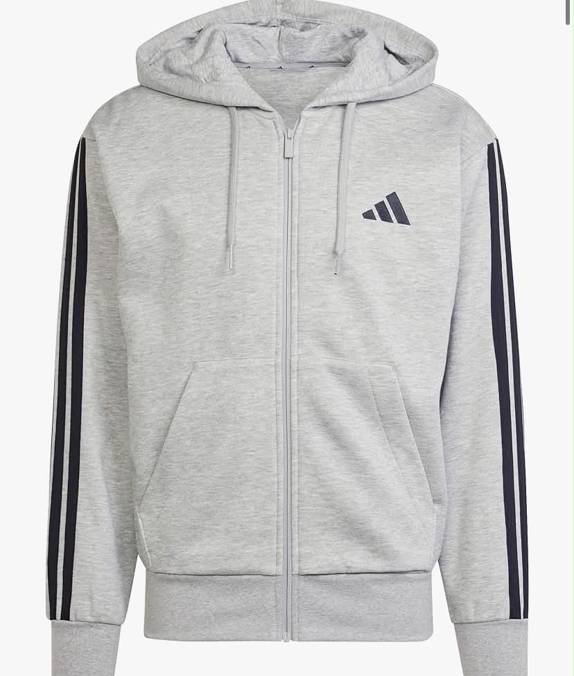 adidas Herren Essential Three Stripes Fleece Zipper Hoodie