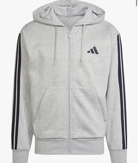 adidas Herren Essential Three Stripes Fleece Zipper Hoodie