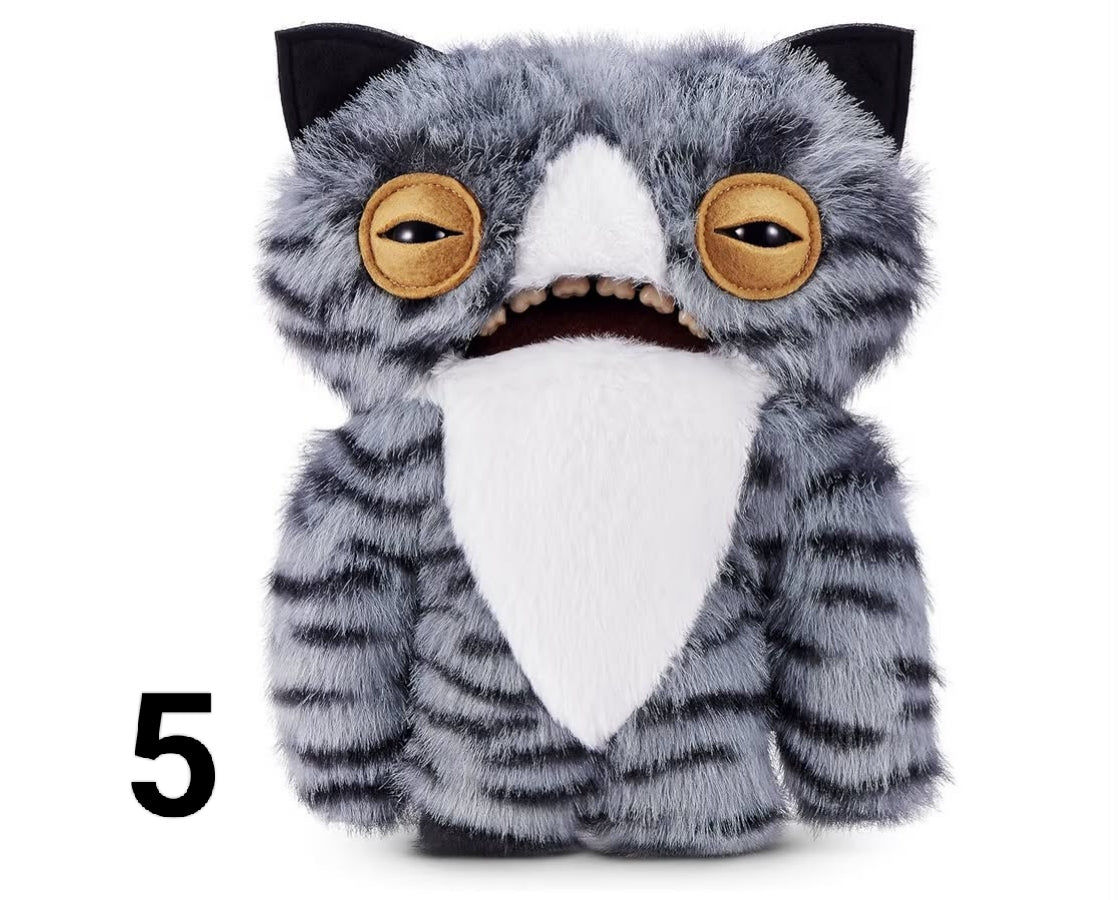 Fuggler Alley Cats 9-Inch Plush Toy (Wide Eyed Cat) by ZURU – Funny Ugly Monster Stuffed Animal with Human-Like Teeth,
