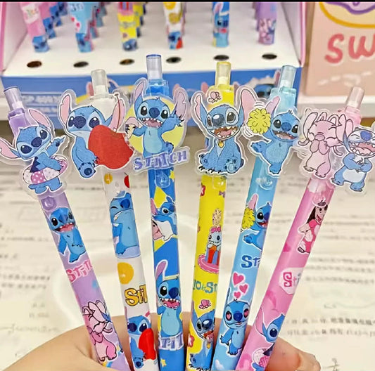 6pcs/set Disney Stitch gel pen animation Stitch 0.5 black stationery