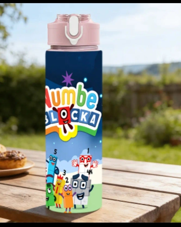 1 pc a 26 - Ounce Water Bottle Featuring Colorful Number Blocks, Suitable for Travel, Sports, And Daily Use.