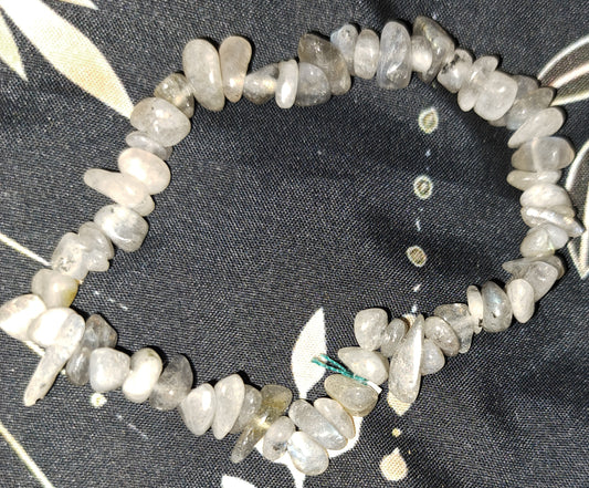 Real crystal Labradorite chip bracelet