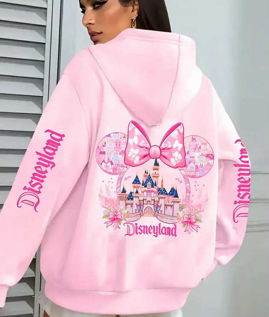 Authentic Disney Licensed Hoodie Featuring a Dreamy Castle Print, with a Front Zipper Design, Women'S Jacket