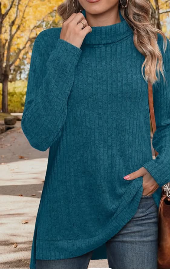 Womens Tunic Tops Turtleneck Long Sleeve Shirts