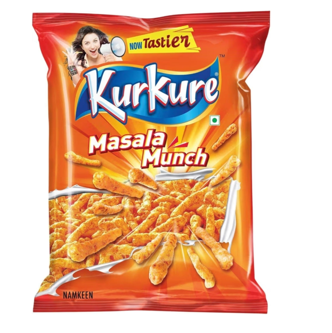Kurkkure Spicy Masala Munch – (Pack of 10) Crunchy & Fiery Indian Snack Bold Masala Flavour  Perfect Tea-Time or Party Snack