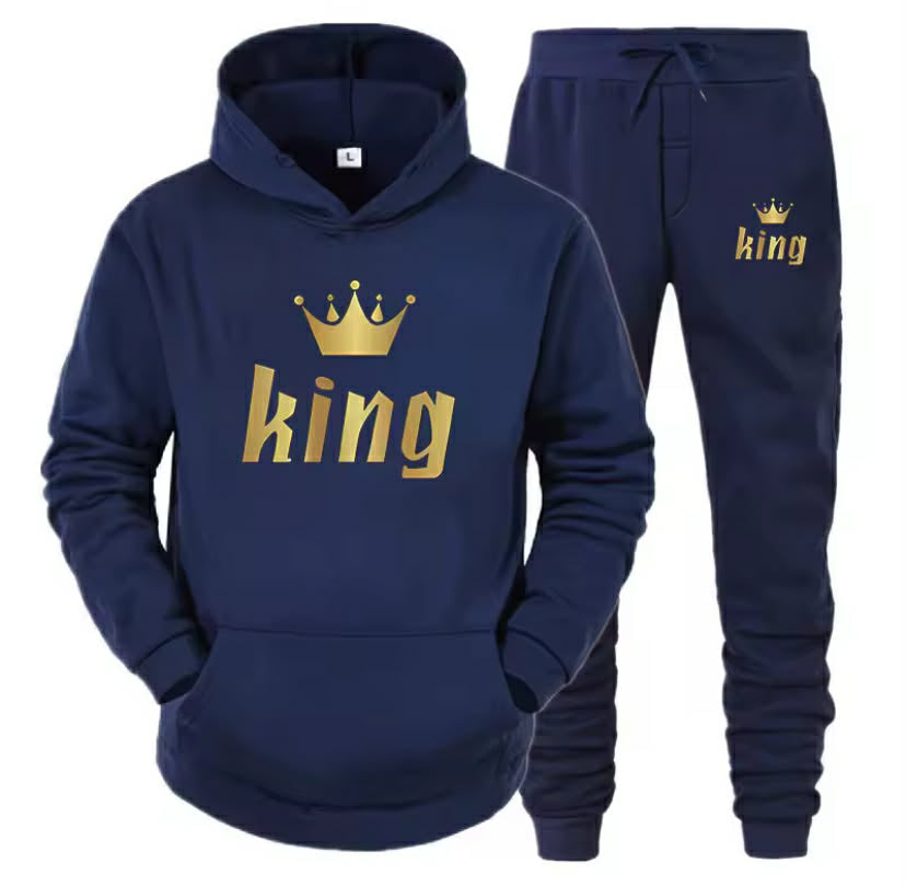 Fashion Long Sleeves KING And QUEEN Printed Hooded Suits