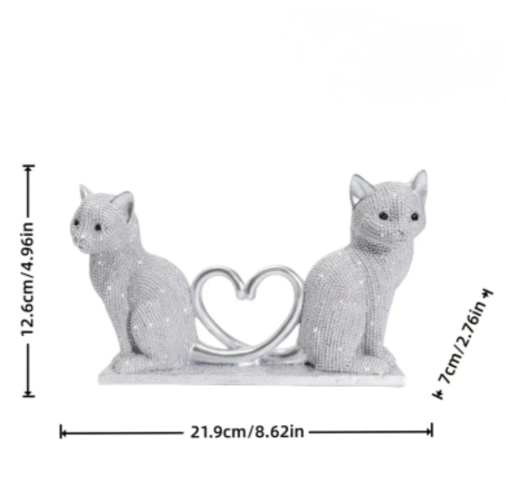 Romantic Love Couple Cat Fashion Resin Statue
