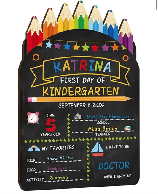First Day of School Board, Last Day of School Decorations and Back to School Traditions, Reusable Photography Prop for Documenting Milestones and Progress Tracking