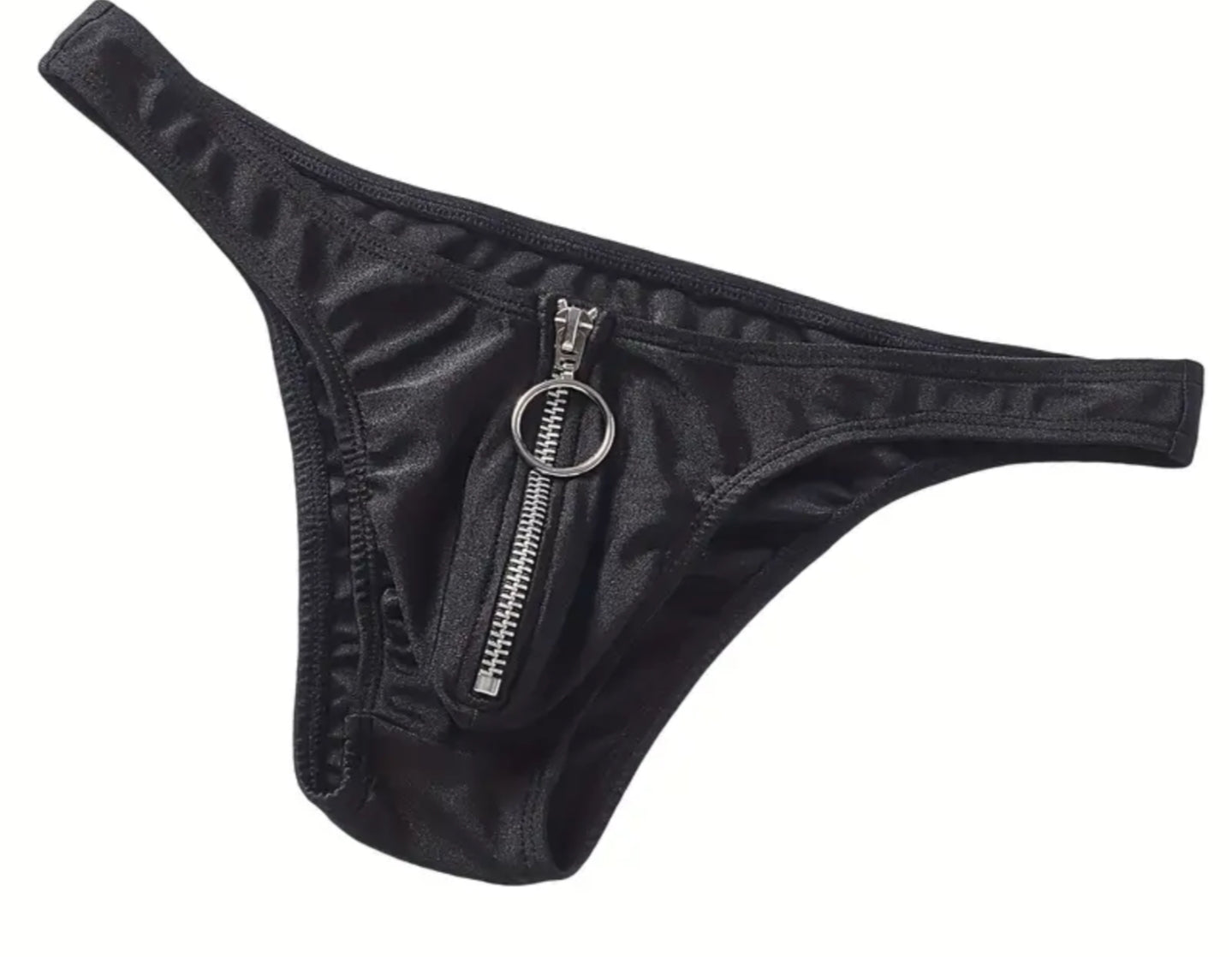1 pc Men's Low-Rise Breathable Bikini Briefs with Metal Zipper Sexy Men's Underwear