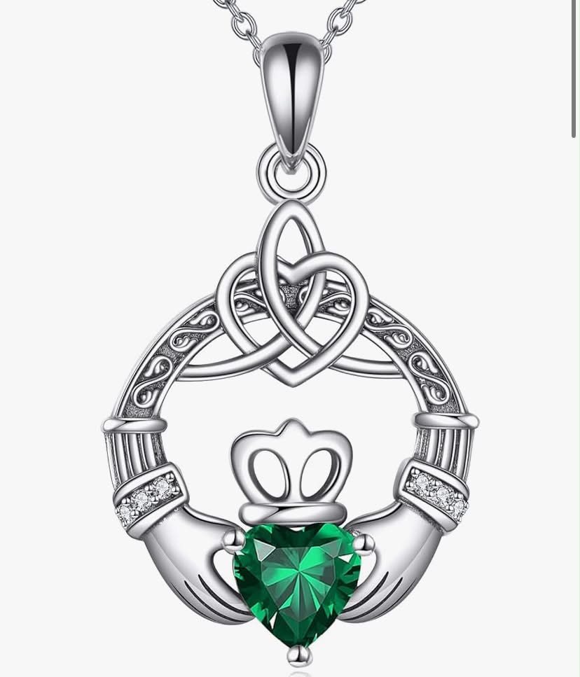 Claddagh Necklace S925 Sterling Silver Celtic Knot Pendant Jewellery Gifts for Men Women