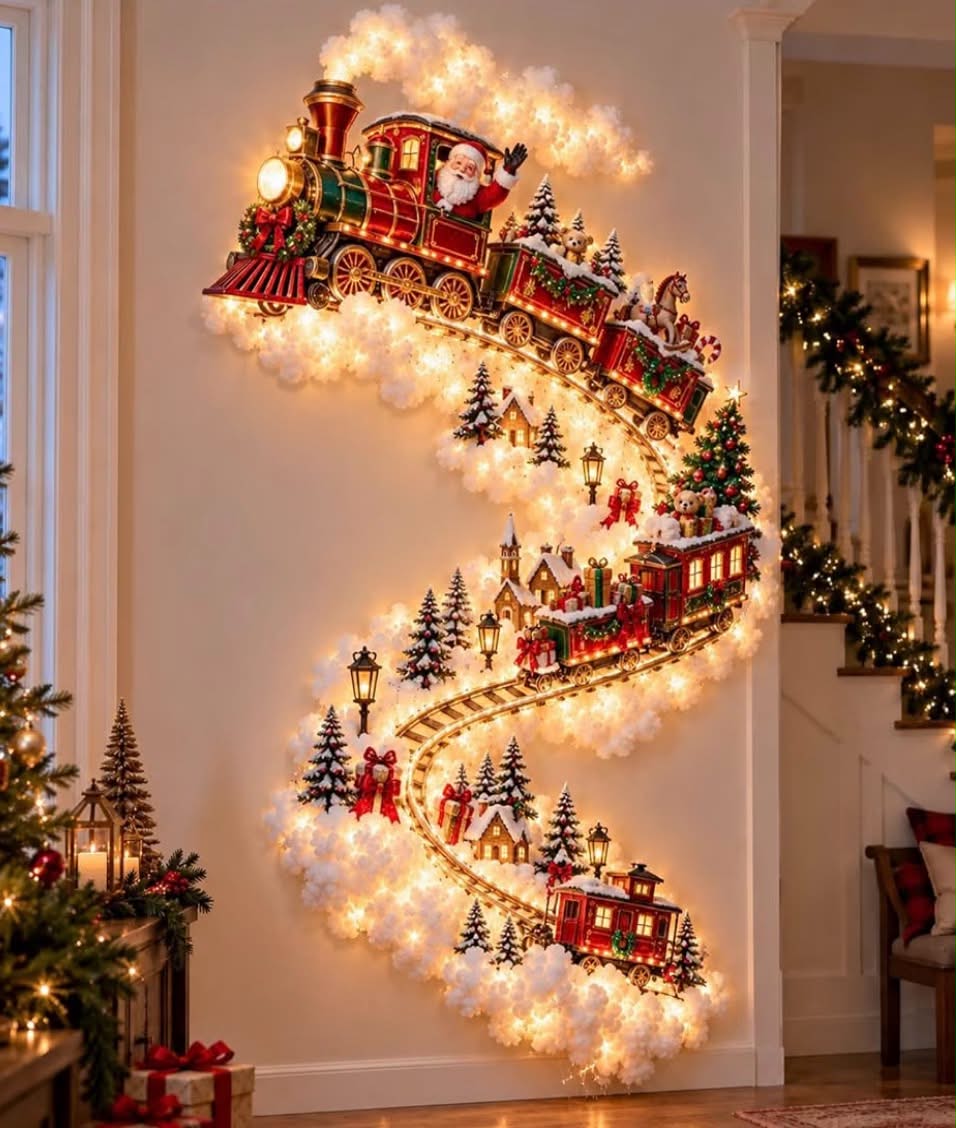 Christmas Magic Trail Wall Light, LED Cascading Christmas Wall Decor