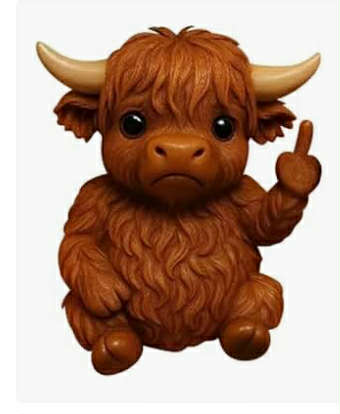 3D Lifelike Mini Middle Finger Animal Statue Resin Figurines Ornament Home Decor (Cattle)
