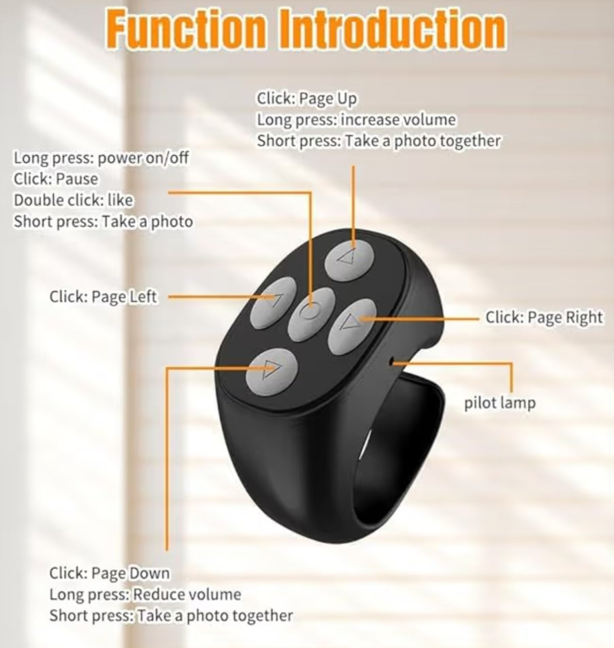 New Fingertip Wireless Bluetooth Remote Control,