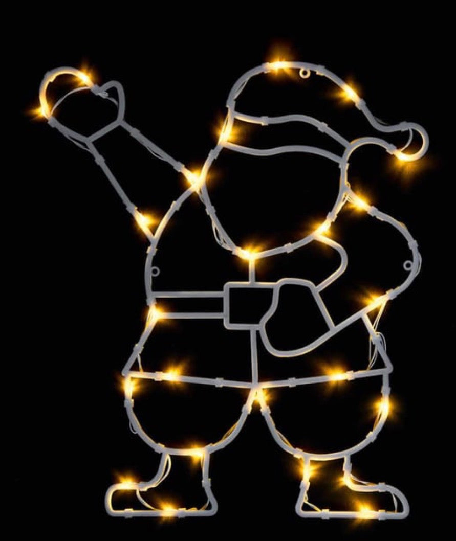 Battery Operated LED Santa Window Light 27cm