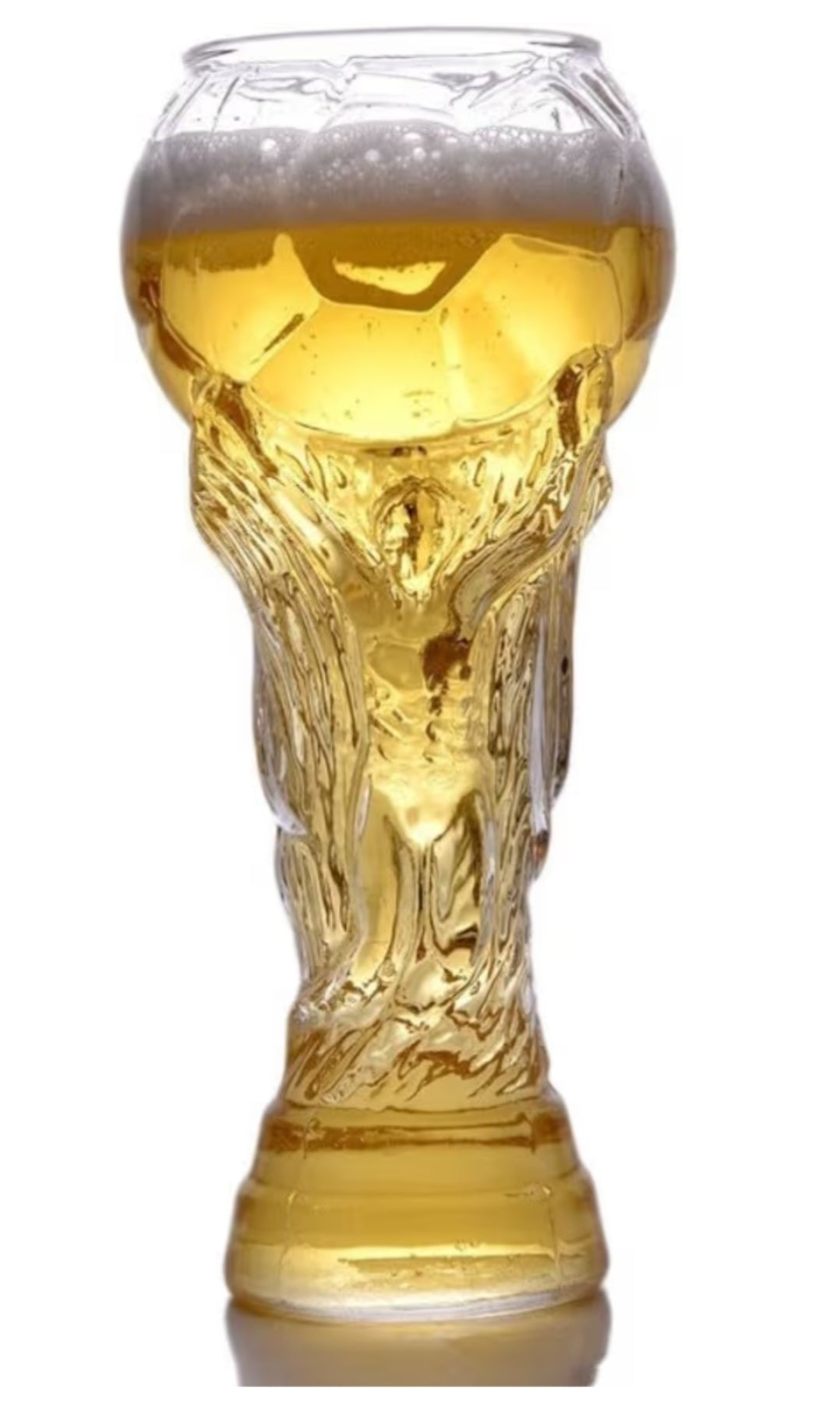 World Cup Beer Glass - Football Shaped Glass, Soccer Trophy Design, Perfect for Parties