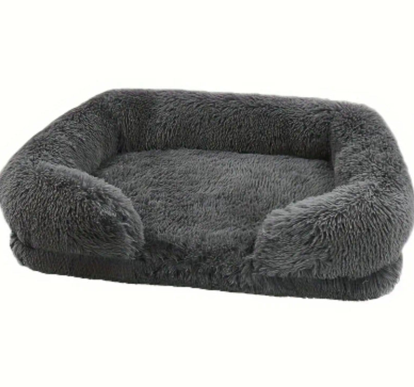 Long Plush Detachable Washable Pet Dog Sofa and Large Dog Bed (XL)